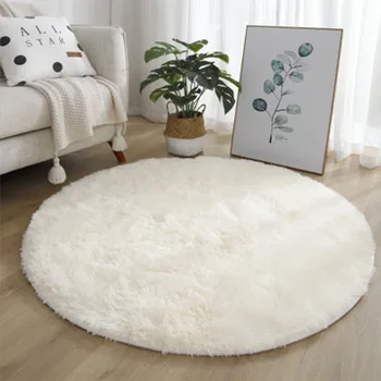 Super Soft plüss kerek szőnyegszőnyeg bolyhos fehér szőnyegek a nappalihoz Lakberendezés Hálószoba Gyerekszoba dekorációs szalon Vastag szálú szőnyeg