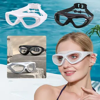 Szilikon úszószemüveg Új gyanta lencsék Nagy keret rövidlátó úszószemüveg vízálló ködgátló úszószemüveg Úszás