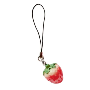 Szimulációs paradicsom kulcstartó Egyedi akril paradicsom eper medál élelmiszer kulcstartó dísz telefonhoz/kulcsokhoz/táskákhoz/pénztárcához