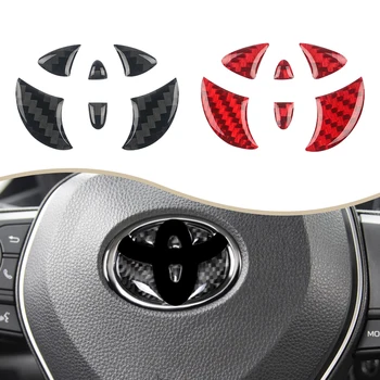 szénszálas autó belső kormánykerék logó matrica védő dekoráció Toyota Camry Corolla Crown Auris C-HR matrica