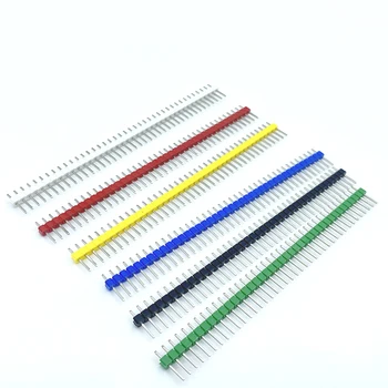  színes 1X40Pin egysoros törhető tű fejléccsík PCB csatlakozó DIY készlet Pitch 2.54mm egyenes tű 1 * 40P férfi PinHeader adapter