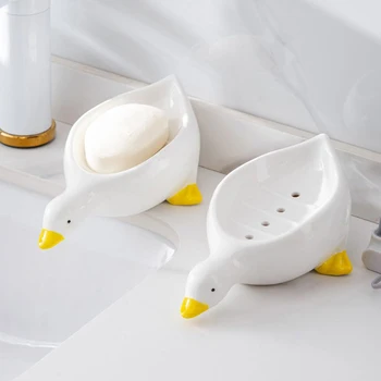 Sárga kacsa alakú szappantartó rajzfilm szappantartó szappantartó szappantartó szappantartó tálcához Fürdőszoba kiegészítők