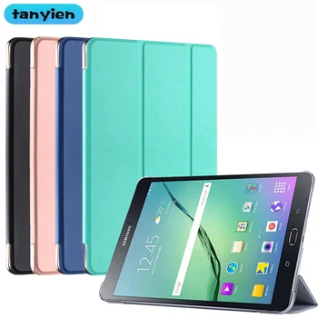  Tablet tok Samsung Galaxy Tab S2 8.0 2015 SM-T710 SM-T715 T710 T715 T719 Trifold mágneses PU bőr állvány kihajtható intelligens tok
