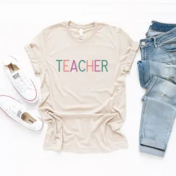 Tanár póló - Színes tanár póló - Aranyos tanár ing - Ajándékok tanároknak - Ballagás