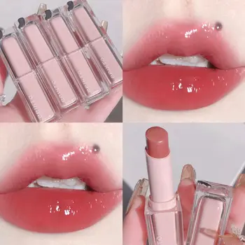 Tea Red Brown Crystal Lip Balm Jelly Lipstick Moisturizing Mirror Water Light Solid Lip Glaze Red Lip Tint Makeup Cosmetics Új
