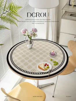 Teaasztal szőnyeg vízálló, olajálló, mosásmentes és forrázásálló bőr szilikon kör alakú asztalszőnyeg