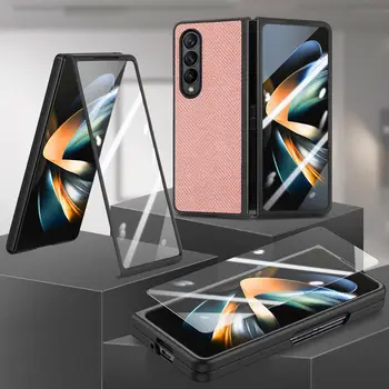  teljes lefedettségű üvegvédő filmtok Samsung Galaxy Z Fold 5 Fold4 Fold5 Fold 4 5G ütésálló összecsukható mobiltelefon-táskához