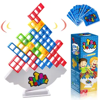 Tetra torony kiegyensúlyozó egymásra rakható játékok Társasjátékok gyerekeknek és felnőtteknek Egyensúly játék építőelemek Tökéletes családi játékokhoz Party