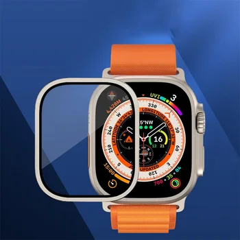 Titánötvözet fémkeret+edzett film Apple Watch Ultra 49 mm-es eredeti teljes fedésű tok 49 mm-es Apple Watch Series sorozathoz