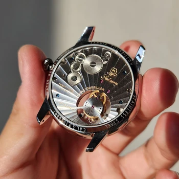 Tourbillon óra Zafír tükör 10MM ultravékony kézi tekercselés Világító vízálló luxus férfi üzleti mechanikus óra