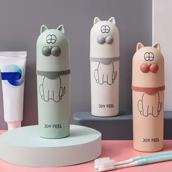 Travel fogkefe tok konténer hordozható piperecikkek fogkrémtartó doboz gyerekek rajzfilm fogkefe utazási tároló doboz utazáshoz