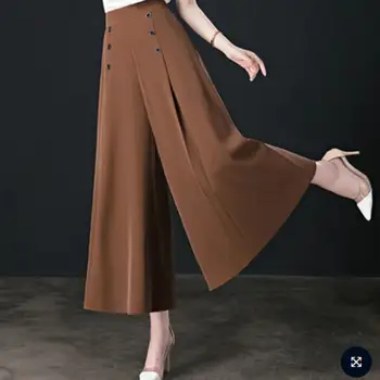 Trendy rugalmas derék Lady tavaszi nadrág gomb dekoráció Lady nadrág OL stílus ingázás női nadrág női ruhadarab