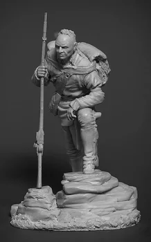 Unassambled 1/24 ősi harcos állj és nézd Gyanta figura miniatűr modell készletek festetlen