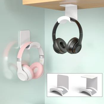  Univerzális fejhallgató-állvány Nincs lyukasztó műanyag fali tartó akasztó alatt Asztali fejhallgató állványtartó Támogatás játék fülhallgatóhoz