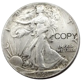 US 1921PSD Walking Liberty fél dollár ezüstözött másolt érmék