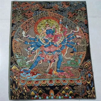 Vallásos Thangka, hímzett brokát festmény, Shengle Vajra, gyönyörű lakberendezés, kedvező Thangka