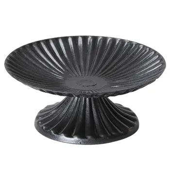 Vas gyertyatartók Retro fekete gyertyatartó tartó kerek alap oszlop Gyertyatartó csíkos dekoratív asztali gyertyatartó