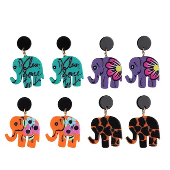 Vicces rajzfilm puha agyag színes elefántcsepp fülbevaló nőknek állatok aranyos lógó fülbevaló charm party ékszerek divat ajándékok