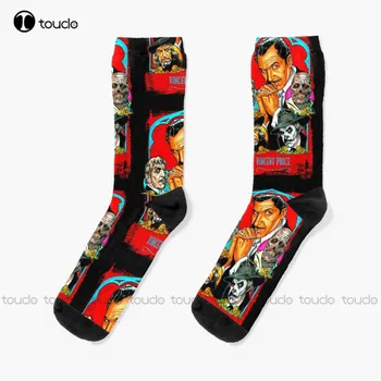 Vincent Price - Master Terror Zokni Foci zokni Uniszex Felnőtt Tini Ifjúsági Zokni Design Boldog aranyos zokni Kreatív Vicces Zokni Művészet