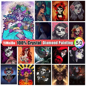YiMeiDo 100% kristály gyémánt festmény Halloween 5D DIY gyémánt hímzés rajzfilm lány keresztöltés teljes fúró mozaik kép