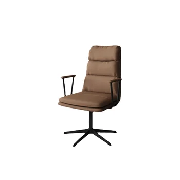 YY Light luxus valódi bőr számítógépes szék Kezdőlap Kényelmes, hosszú ülésű egyszerű szék