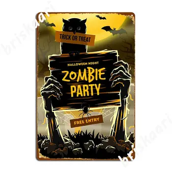 Zombie Party meghívó poszter Fém plakett Személyre szabott mozi mozi Garázs plakettek Ón felirat plakátok