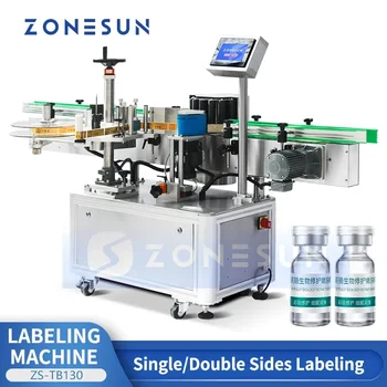 ZONESUN automatikus címkefelhordó tekercselés a címkéző gép körül Nagy sebességű kerek palackcímkéző berendezések ZS-TB130