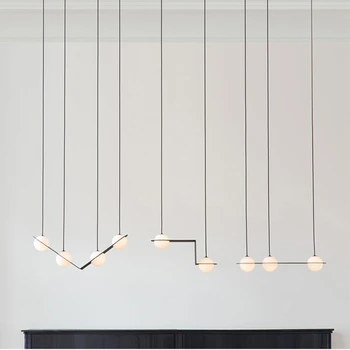 északi olasz vasművészet függőlámpák kreatív geometria nappali hálószoba étkező dekoráció világítótestek üveggömb lámpa