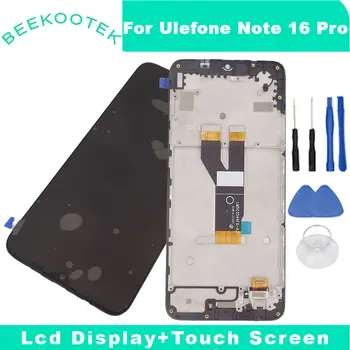 Új eredeti Ulefone Note 16 Pro LCD kijelző érintőképernyő keretszerelvény tartozékokkal az Ulefone Note 16 Pro okostelefonhoz