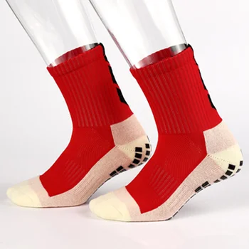 Új futballzokni férfi sport csúszásgátló focizokni zokni jó minőségű pamut kalcetinek ugyanolyan típusúak, mint a Trusox 9 színek