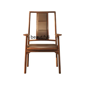 Új kínai tanulmányi szék Észak-Amerika Fekete diófa szék Könnyű luxus és egyszerűség Tömörfa bútorok
