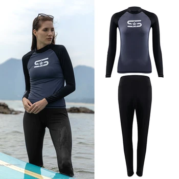 Új női osztott búvárruha felső úszó fényvédő ruhák gyorsan száradó szörfözés búvárruha vízi sportok úszás búvárkodás felső