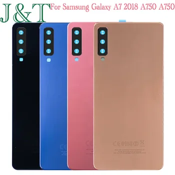 Új Samsung Galaxy A7 2018 A750 A750F A750FN akkumulátor hátlap üvegpanel A750 hátsó ajtóház tok kamera lencse cseréje