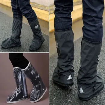 Újrafelhasználható cipővédő Hordozható vízálló PVC esőcipő cipőfedél csúszásmentes összecsukható esőfelszerelés Esős napi kerékpározás