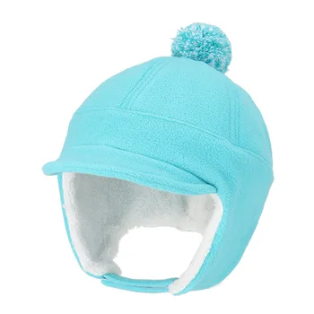 Őszi téli gyerekek meleg gyapjú sapka plusz bársony termikus szélálló kalap Fülvédő gyermek kültéri hegymászás kemping túrázás sport sapka