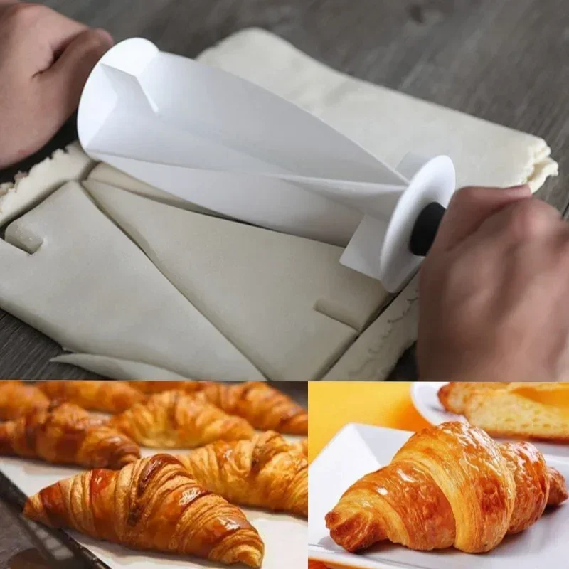 1 db Croissant készítése Kenyérkerék Tészta Tészta Vágó kés Műanyag hengervágó Sütés Konyhai kiegészítők Sütőipari eszközök