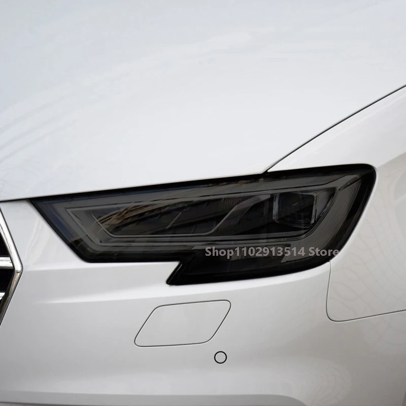 Audi A3/S3/RS3 2014-2016-2023-tartozékokhoz- Autó fényszóró védőfólia vinil restaurálás átlátszó fekete TPU matrica