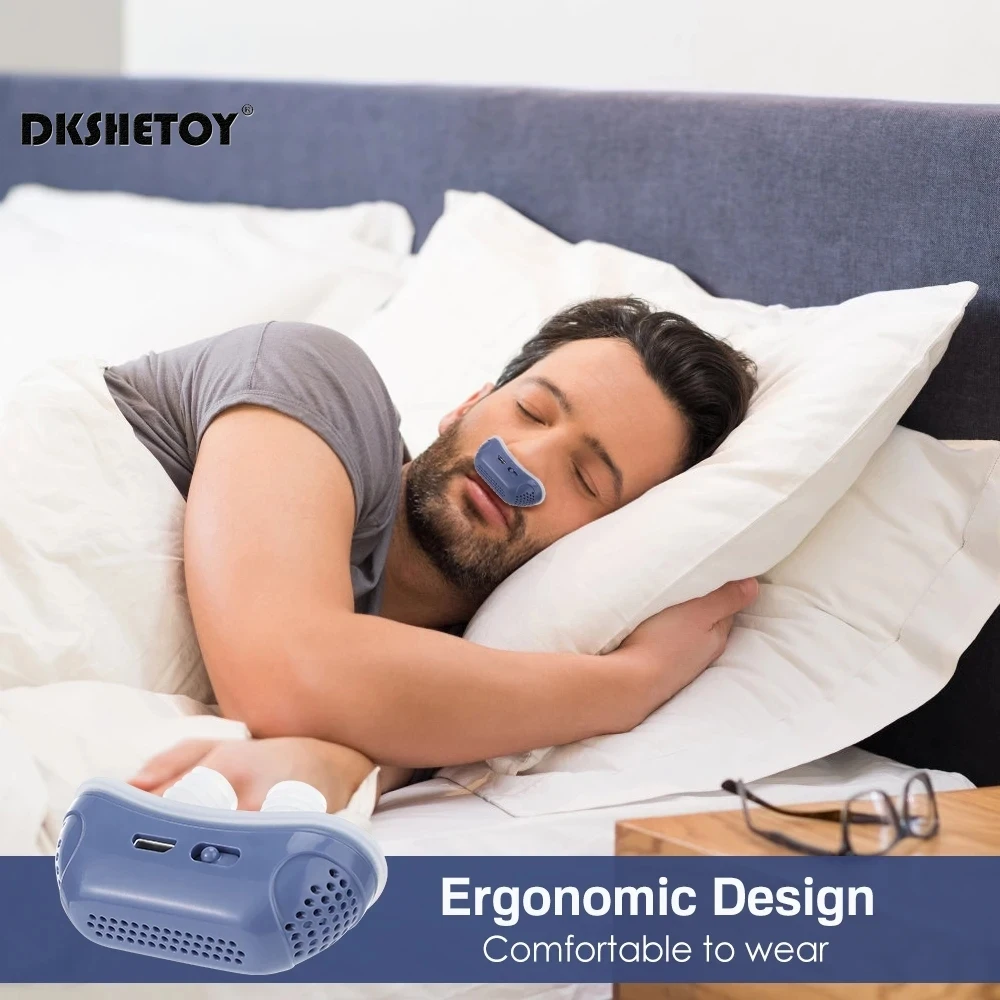 Horkolásgátló eszköz dugó Intelligens horkolás megoldás Elektromos EMS impulzus stimulátor alvó készülék Egészségügyi alvási apnoe támogatás
