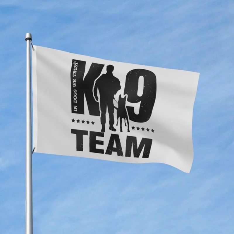 K9 Team K9 egység Malinois zászló Kétoldalas kültéri zászló Belga kutya 2 rács Home szoba Hálóterem fali dekoráció