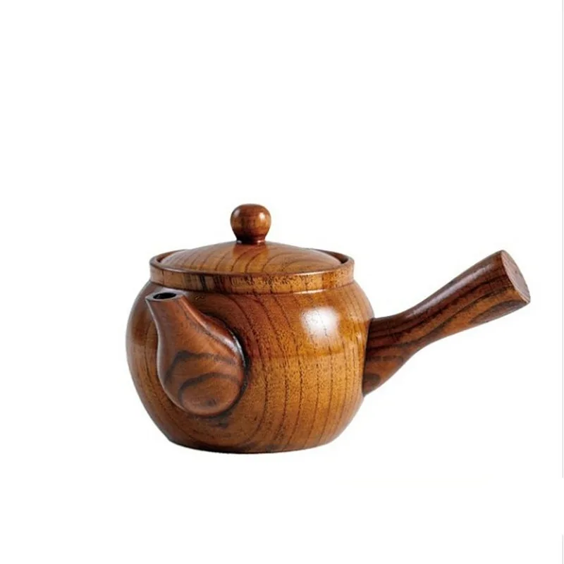 Kínai stílusú természet fa teáskanna hordozható kávé teafőző edény vízforraló