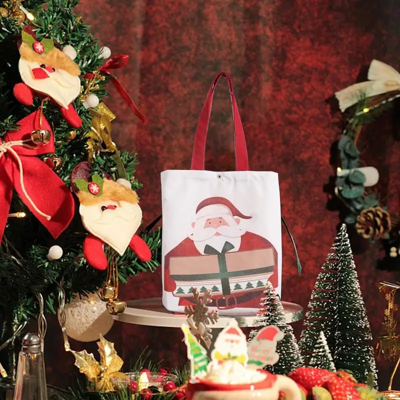 Mikulás karácsonyi táska Mikulás kézitáska bevásárlótáskák Újrafelhasználható karácsonyi bevásárló válltáska Mikulás táska munkahelyi iskolához