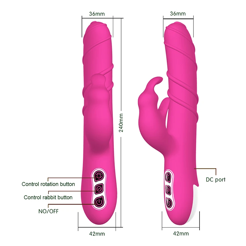 Y Love Dildó felnőtt szexuális játék nőknek és pároknak 360 fokos forgatás nyúl vibrátor hüvely G-pont vibrációs forgatás dildó