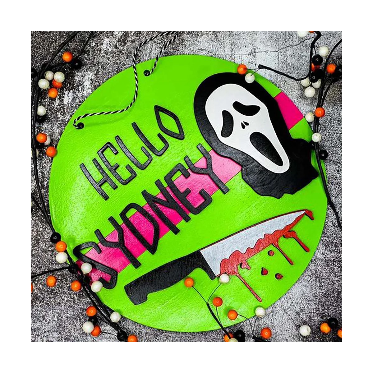 zöld Halloween horror fa tábla dekoráció ház horror üdvözlő szavak Halloween horror party hangulat
