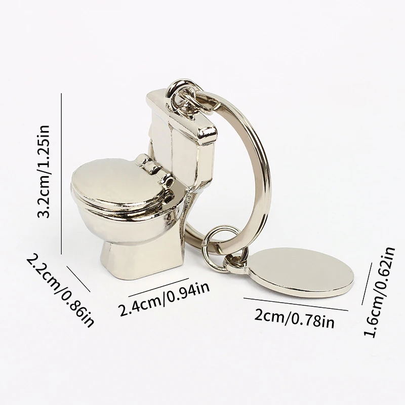 Új újdonság Mini aranyos WC kulcstartó Vicces fém kulcstartó egyedi vízzáró WC vicc Kulcstartó Tréfa Gyerek kulcstartó
