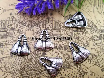 150pcs- Antik tibeti ezüst kézitáskák táskák és pénztárcák Charm medálok 18x15mm