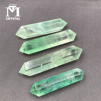 1PC Természetes zöld fluorit kristály nyers kő gyógyító kétágú kristályoszlop kristály kézműves lakberendezés