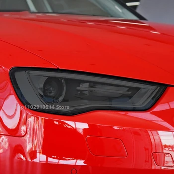 Audi A3/S3/RS3 2014-2016-2023-tartozékokhoz- Autó fényszóró védőfólia vinil restaurálás átlátszó fekete TPU matrica