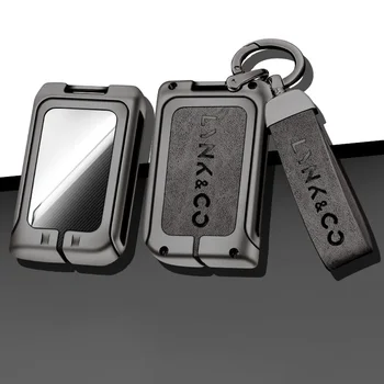 Cinkötvözet autós távirányító kulcstartó fedél Lynk&Co 01Phev 0105 védelmi kulcstartó kulcs nélküli készlet táska héj belső kiegészítők