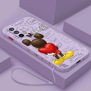 Disney Mickey egér szerelem az OPPO Realme 10 9 9i 8i 7i 6S 6i 5i Narzo 50A 50i Prime Pro Plus folyékony bal kötéllel készült telefontok