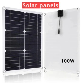  fotovoltaikus modul 100 W-os napelem 12 V-os készlet Egy/két USB port kikapcsolt rácson Egykristályos modul 30A töltésvezérlővel